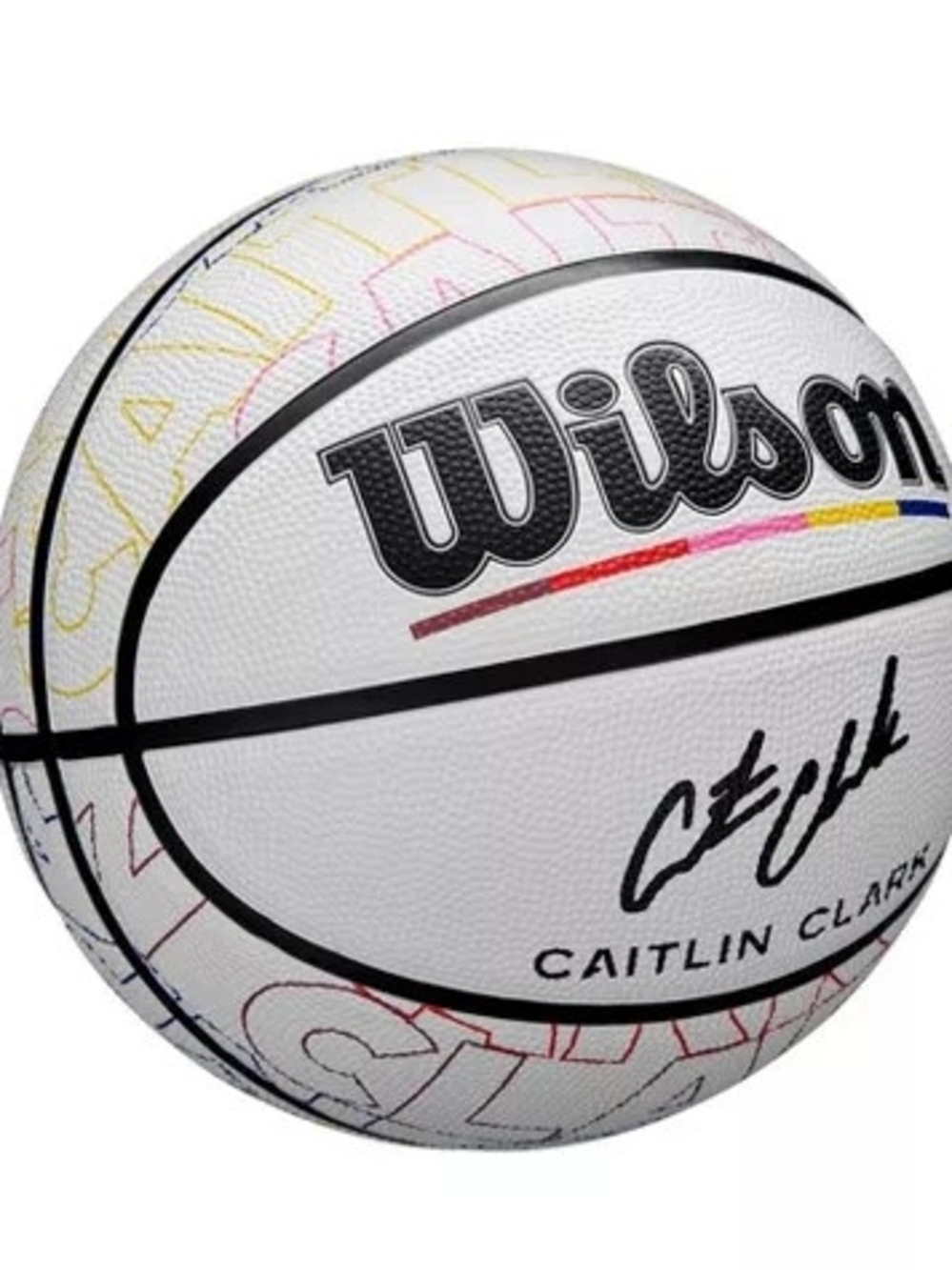 Wilson White Caitlin Clark Signature Basketball